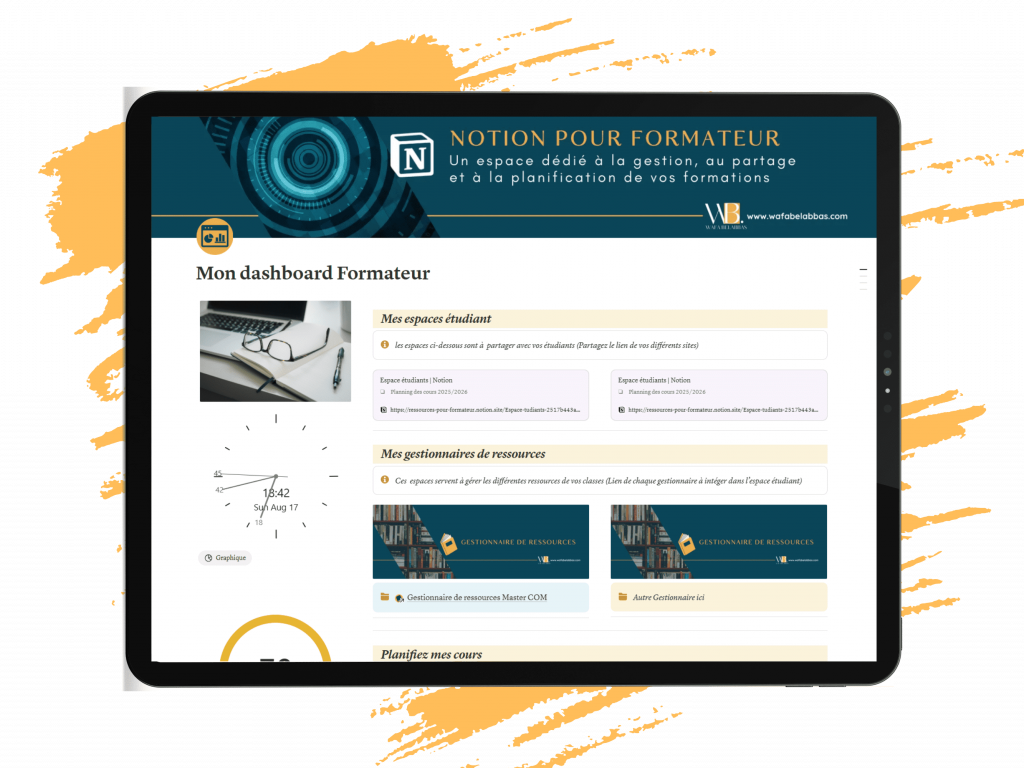Template Notion formateur